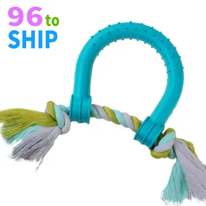 96 TO SHIP Pet Supplies Pet Products HEAVY DUTY RUBBER TUG CHEW Cotton Rope Dog Toy