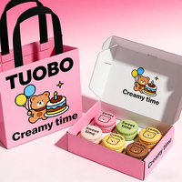 Boîte alimentaire à emporter en carton pli personnalisé avec logo personnalisé Boîte d'emballage Cookie Donut Macaron