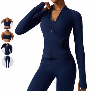 Conjunto Deportivo de 3 Piezas para Mujer, Ropa de Gimnasio y Yoga, Traje Deportivo sin Costuras de Manga Larga, Sudadera con Capucha, Conjunto de Yoga - Product Image 5