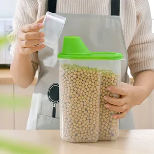 Wholesale plastic Food storage BPA FREE Cereal Rice kitchen containers with Pour Spout Jug/grain storage box