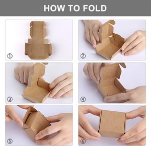 <strong>Mini</strong> 100-Pack Brown Kraft <strong>Cardboard</strong> <strong>Boxes</strong> 2.16 X 2.16 X 0.98 Inches for Ring Earrings and Watch Jewelry Packaging - Product Image 3