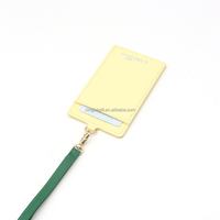 Regalo Promocional de Moda para Hombres y Mujeres, Cordón Corto Amarillo de Cuero para Tarjetas de Identificación, Portadocumentos, Cartera con Logotipo Personalizado