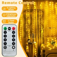 Guirlandes lumineuses LED en fil de cuivre 3*3m, 8 modes, télécommande, alimentation USB, intensité réglable, indice de protection IP44, décorations de Noël