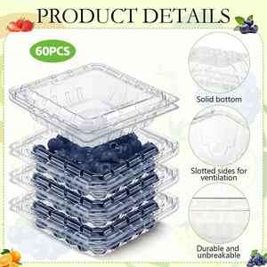 Contenedores Desechables de Plástico PP PET para Frutas, con Diseño de Orificios, para Tomate, Cereza, Arándano, Reciclables, Profesionales, al por Mayor - Product Image 3
