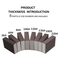 Éponges abrasives réversibles en mousse pour ponçage, grains grossiers/moyens/fin, 60/80/100/120/180/220, bloc abrasif rectangulaire moyen 25mm pour bois