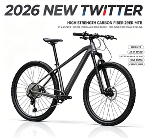 Bicicleta de Montaña Twitter de Alta Resistencia, Fibra de Carbono 29er, <span class=keywords><strong>XT</strong></span> 24 Velocidades, con Frenos de Disco Hidráulicos MT200 para Ciclismo Todoterreno para Adultos - Product Image 1