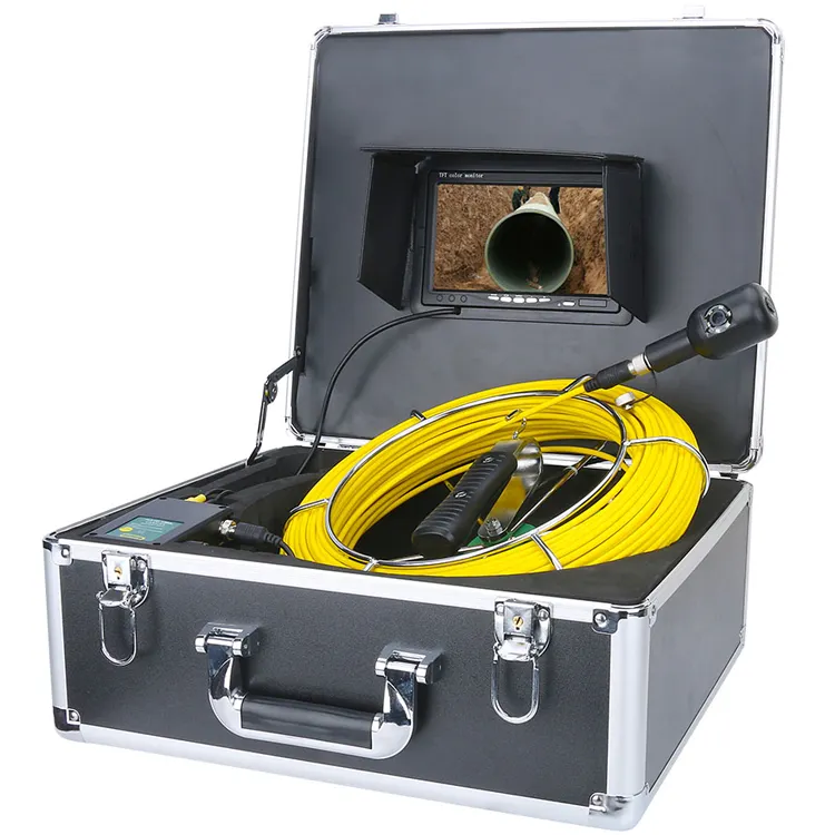 Industrial sewer pipe endoscope dual-lens downhole inspection camera system