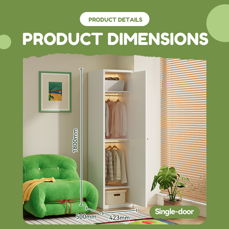 White Single Door Wardrobe