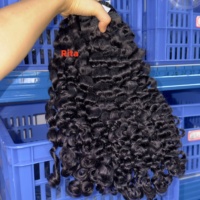 Rambut Manusia Vietnam Mentah India Asli 100% Tanpa Proses Grade 15A,  Rambut Keriting Longgar Karibia, Rambut Keriting Burma, Grosir