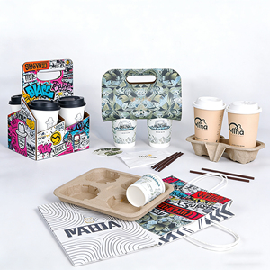 Solutions de marquage compostables : Gobelets à emporter pour aliments et boissons, couvercles et pailles en PLA, supports isolants en papier kraft - Product Image 2
