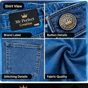 Jeans en denim doux pour hommes, bleu classique, finition délavée, avec poches arrière élégantes et coupe décontractée confortable - Product Image 5