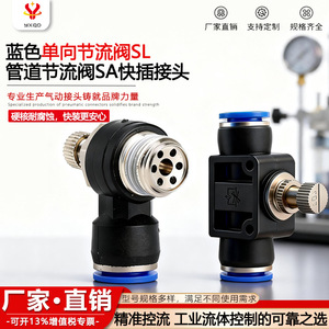 Pneumatic <b>Connector</b> Speed Regulating Throttle Valve SC8 02 4 M5 <b>Quick</b> Connect 4 6 8 10 12mm Pipe Fitting - Product Image 4
