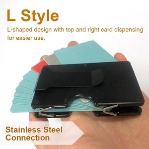 Commercio all'ingrosso portafoglio minimalista per gli uomini fermasoldi in alluminio metallo portafoglio accessori da viaggio <span class=keywords><strong>porta</strong></span> <span class=keywords><strong>carte</strong></span> di credito con cinturino in contanti - Product Image 3