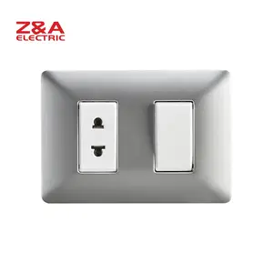 BM SERIES SILVER 15A 120-250V American Standard Double Universal Electric Sockets And Switch Light Wall Switch