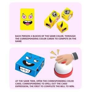 Jeu de société interactif pour enfants : Cube de réaction pour entraînement à la reconnaissance des expressions faciales, jeu de cartes de correspondance, compétition de vitesse, idéal pour les fêtes en famille - Product Image 4