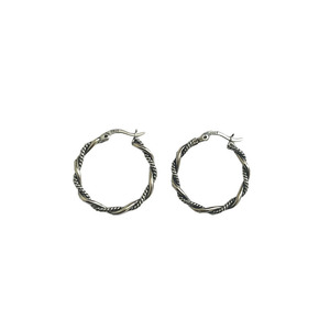Kaiming 925 Sterling Silver Braided Hoop Earrings For Women Korean Style Vintage Handmade Small Size <b>Large</b> Size Everyday Wear - Product Image 5