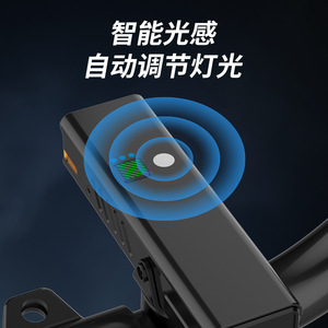 Luz de bicicleta LED de aleación de aluminio, impermeable IPX4, luz nocturna para bicicleta de carretera y montaña con sensor de luz - Product Image 5