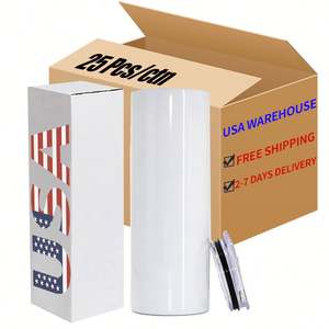 Entrega en 2 Días en EE. UU., Vasos de Acero Inoxidable de 20 oz para Sublimación, con Pajita y Base de Goma - Product Image 1