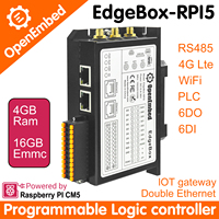 Controlador Dedicado OpenEmbed Edgebox-RPI5 PLC PAC, Automatización Personalizada Industrial, Linux Debian Ubuntu, Programación PLC RS485