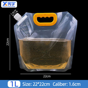 स्क्रू कैप स्आउट तरल पेय हैंडहेल्ड टिकाऊ पारदर्शी प्लास्टिक पैकेजिंग तरल नोजल बैग के साथ खड़े हो जाओ - Product Image 6