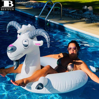 Bouée gonflable personnalisée en PVC durable en forme de chèvre, drôle et amusante, pour piscine, fête aquatique, pour adultes et enfants, été
