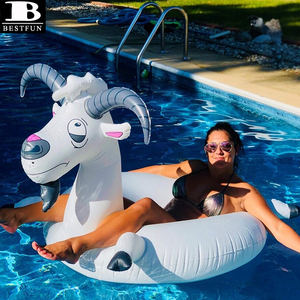 Bouée gonflable personnalisée en PVC durable en forme de chèvre, drôle et amusante, pour piscine, fête aquatique, pour adultes et enfants, été - Product Image 4