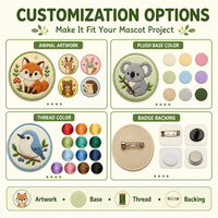 Badge brodé en peluche en gros, patch en tissu doux motif mascotte de dessin animé, applique personnalisée avec logo pour vêtements, sacs et accessoires