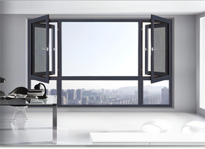 Hợp kim nhôm đôi tráng men dọc mở cửa sổ kính cường lực thép không gỉ cách nhiệt Con lăn mù - Product Image 2