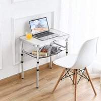 Table pliante d'extérieur universelle multi-appareils, capacité 140 kg, légère, hauteur réglable, en aluminium, pour le camping