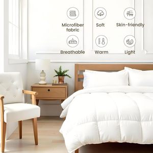 Box Stitches Microfiber Filling Down Alternative Comfortable Piping <strong>Duvet</strong> for Home - Product Image 6