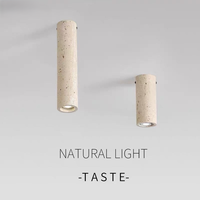 Luminaire suspendu LED long en pierre de travertin jaune, style Wabi-Sabi, petit lustre vintage, hauteur réglable, sans fil