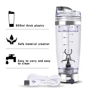 20 Unzen Typ-C USB-Lade-Protein-Shaker-Flasche Transparente elektrische tragbare Shake-Flasche für das Fitness studio im Freien