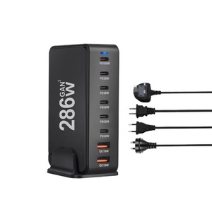 <span class=keywords><strong>Jmax</strong></span> 286W GaN 8 Ports Chargeur USB Station de charge pour plusieurs appareils Chargeur de voyage universel pour téléphone de bureau Noir Blanc - Product Image 1
