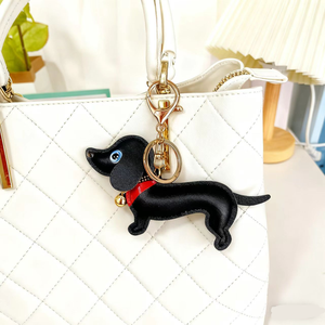 Nuevo Llavero de Cuero con Forma de Corazón Amarillo y Rosa para Perro Salchicha, Estilo Estrella, Colgante para Bolso de Cachorro - Product Image 5