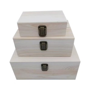 <b>Wooden</b> <b>Storage</b> Box Set Rectangular Stackable Natural Wood Color Jewelry Box Minimalist Design Decorative <b>Storage</b> <b>Boxes</b> - Product Image 1