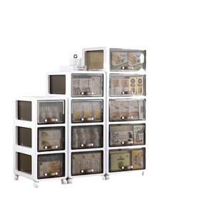 Plastic Storage Drawers With Wheels 5 Tier Rectangular Standing Food Container Organizer For Kitchen Bedroom - Product Image 4