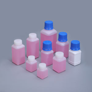60ml 100ml 250ml Bouteilles carrées vides en plastique HDPE anti-fuite Réactif chimique de laboratoire avec couvercle intérieur - Product Image 2