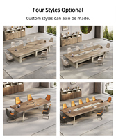 Table de conférence de luxe exécutive en bois, grande table de réunion moderne pour salle de conseil avec prise de courant intégrée pour mobilier de bureau