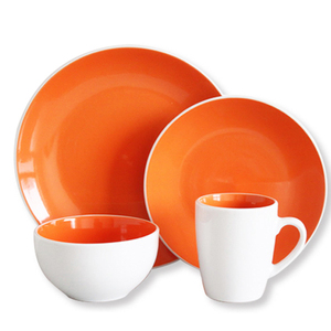 Juego de vajilla de cerámica, vajilla de dos tonos de forma redonda, 16 piezas, nuevo producto con nuevo diseño - Product Image 3