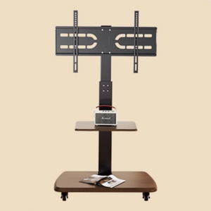 Carrello <span class=keywords><strong>TV</strong></span> Mobile con Ripiano, Supporto <span class=keywords><strong>TV</strong></span> da Pavimento per Schermi da 26-75 Pollici, per Casa e Ufficio - Product Image 1