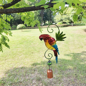 Fabriek Ijzer Rode Simulatie Driedimensionale Papegaai Bel Nieuwe Tuin Ornament Wind Bell Opknoping Decoratie - Product Image 2