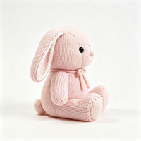 Peluche personnalisée mignonne en forme d'animal, poupée en peluche tricotée de dessin animé, lapin en peluche, vente en gros, jouet en peluche personnalisé pour enfants