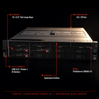 Serveur en rack Lenovo ThinkSystem SR660 V2 2U, double processeur Intel Xeon, prise en charge PCIe4.0, multi-GPU pour l'inférence IA, HPC, cloud