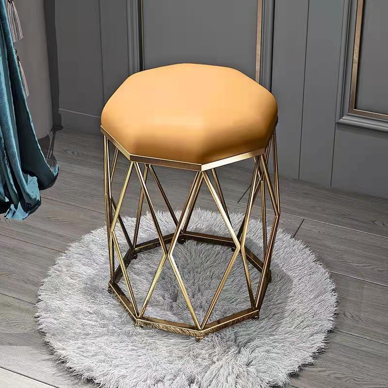 Velours doré Tuhao + tabouret octogonal doré