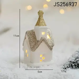 Mini Keramik Haus Ornament für Zuhause, Büro, Shop, LED beleuchtete Weihnachts haus Indoor Pre-Lit Tabletop Christmas Village Decor