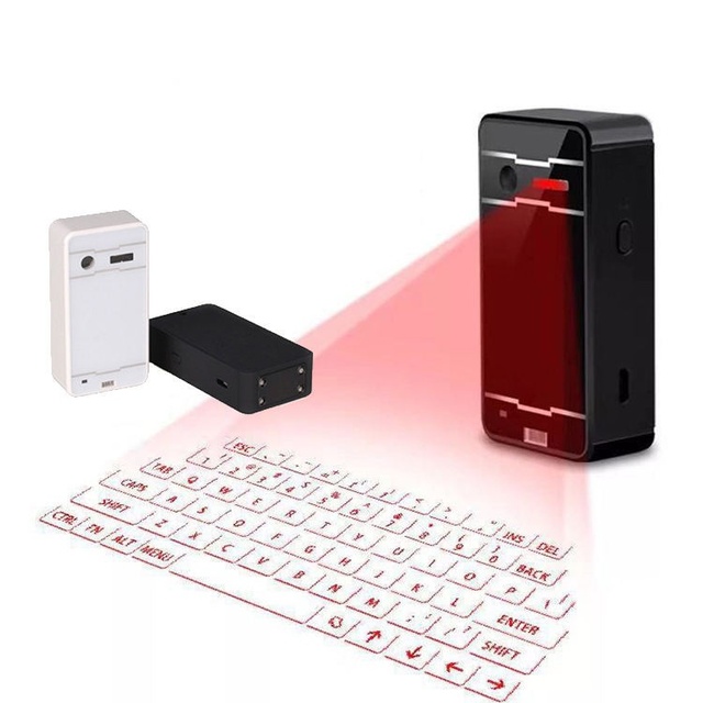 HT F1 101-Key Virtual Laser Projection for Wireless Keyboard with Capacitive Touch Voice Broadcast Speaker/Mouse Functions