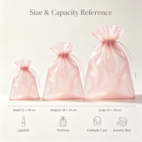 Pochette à bijoux en organza de luxe avec logo personnalisé, sac cadeau en maille haute densité avec cordon de serrage pour emballage de cosmétiques en boutique