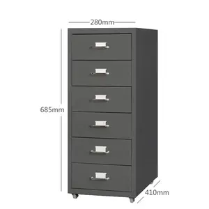 Modern Steel 6-Drawer Collection Cabinet Adjustable Office Furniture for Home Bedroom School Hospital & Filing Cabinets