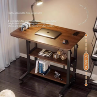 Bureau d'ordinateur mobile pour petite chambre, table de chevet relevable pour dortoir, idéal pour personne paresseuse, usage domestique ou étudiant, design simple