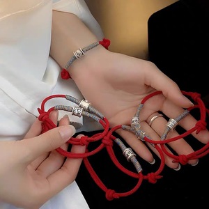 Wealth And Prosperity Fish Pattern <b>Red</b> String <b>Bracelet</b> For Women Pure Silver Lucky Charm Gift Jewelry - Product Image 4